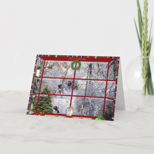 Vintage kerstkaart feestdagen kaart