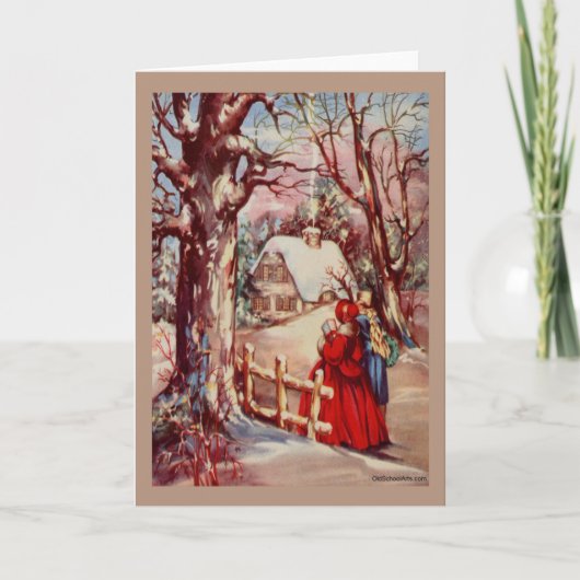 Vintage-kerstkaart Feestdagen Kaart (Voorkant)