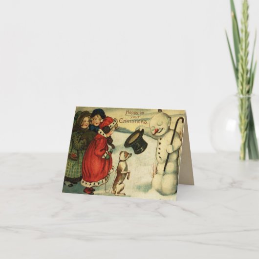 Vintage-kerstkaart Feestdagen Kaart (Voorkant)