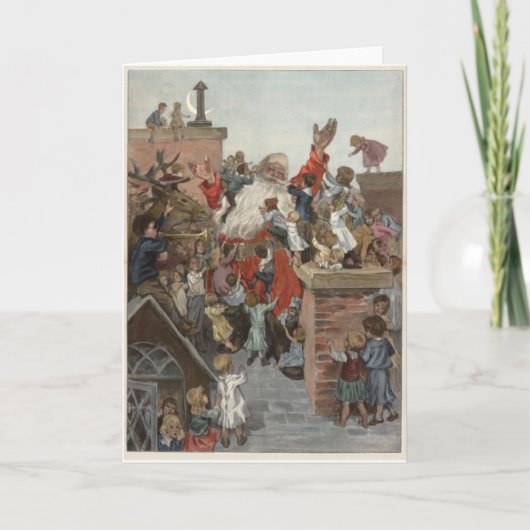 Vintage-kerstkaart Feestdagen Kaart (Voorkant)