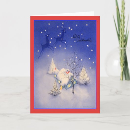 Vintage-kerstkaart Feestdagen Kaart (Voorkant)