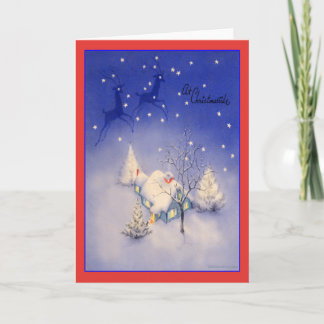 Vintage-kerstkaart Feestdagen Kaart