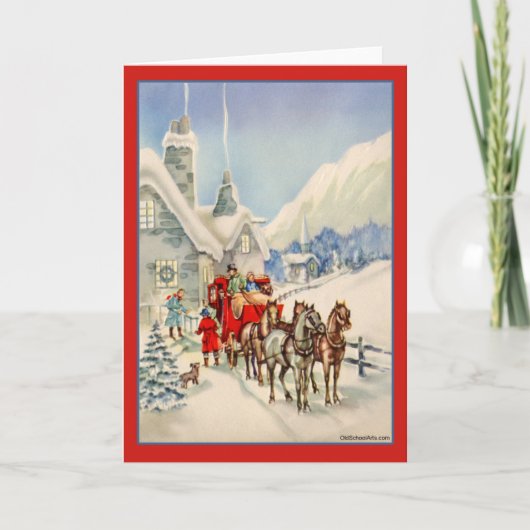 Vintage-kerstkaart Feestdagen Kaart (Voorkant)