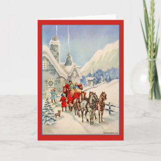 Vintage-kerstkaart Feestdagen Kaart