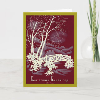 Vintage-kerstkaart Feestdagen Kaart