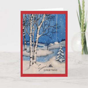 Vintage-kerstkaart Feestdagen Kaart