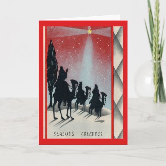 Vintage-kerstkaart Feestdagen Kaart (Voorkant)