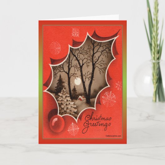 Vintage-kerstkaart Feestdagen Kaart (Voorkant)