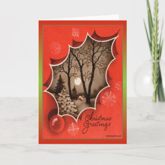 Vintage-kerstkaart Feestdagen Kaart