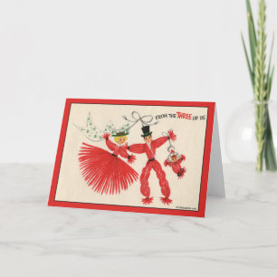 Vintage-kerstkaart Feestdagen Kaart