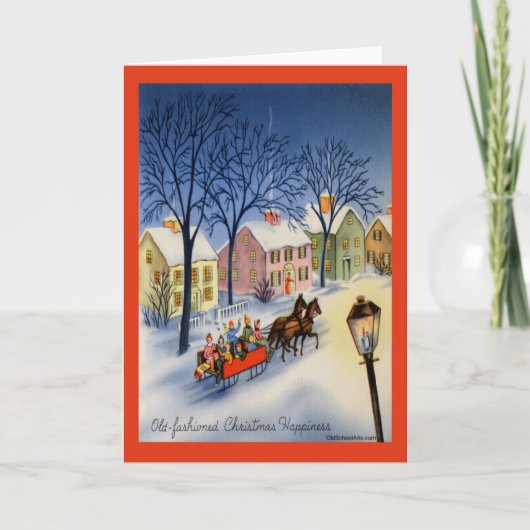 Vintage-kerstkaart Feestdagen Kaart (Voorkant)