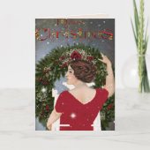 Vintage-kerstkaart Feestdagen Kaart (Voorkant)