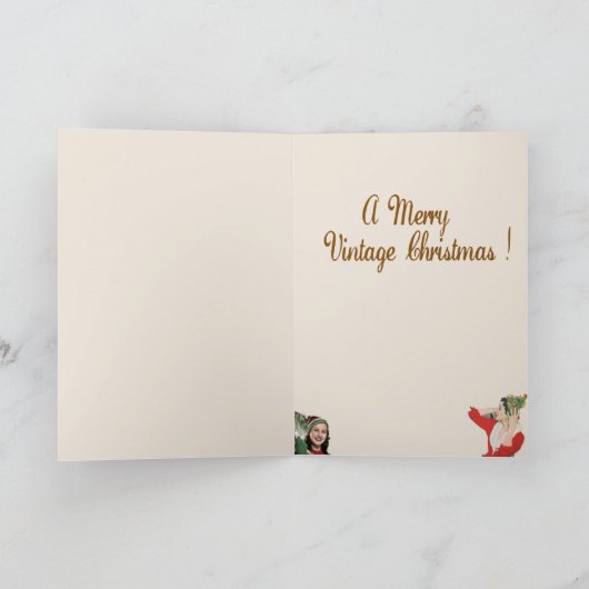 Vintage-kerstkaart Feestdagen Kaart (Binnen)