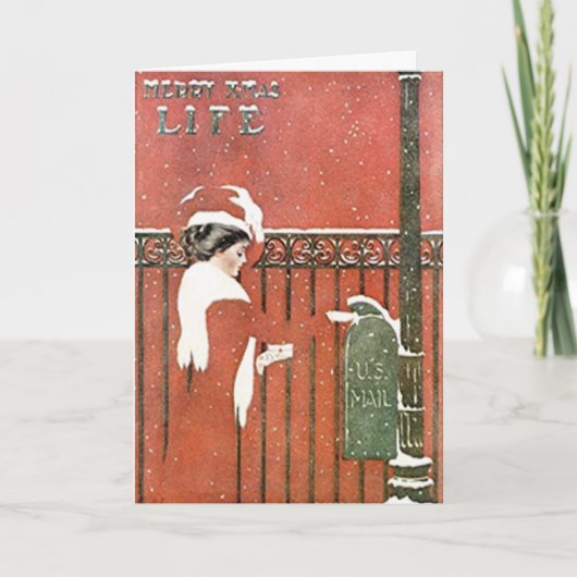 Vintage-kerstkaart Feestdagen Kaart (Voorkant)