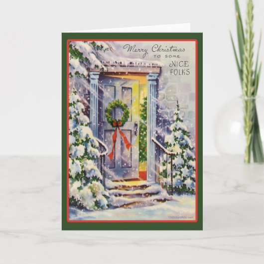 Vintage-kerstkaart Feestdagen Kaart (Voorkant)