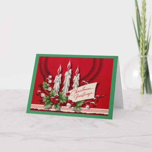 Vintage-kerstkaart Feestdagen Kaart (Voorkant)