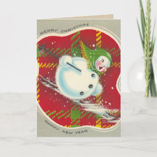 Vintage-kerstkaart Feestdagen Kaart