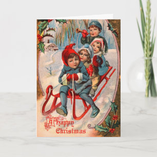Vintage-kerstkaart Feestdagen Kaart