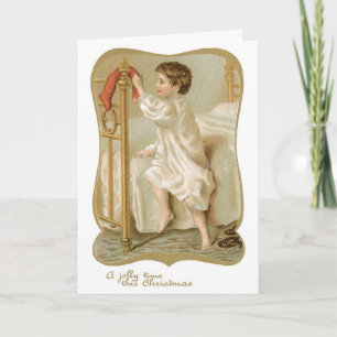Vintage-kerstkaart Feestdagen Kaart