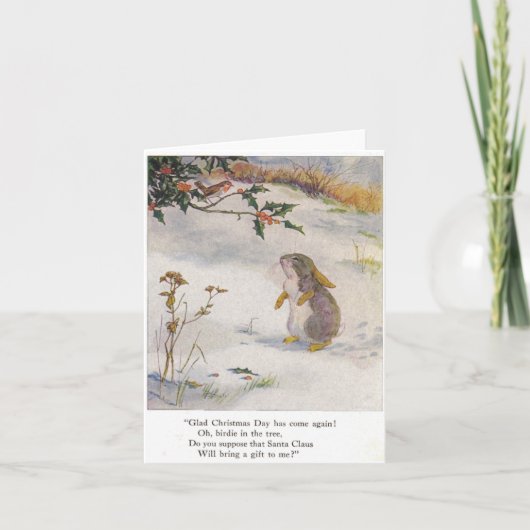 Vintage Kerstkaart Feestdagen Kaart (Voorkant)