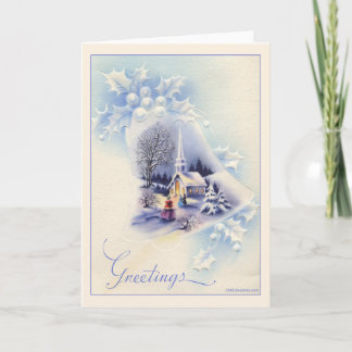 Vintage-kerstkaart Feestdagen Kaart