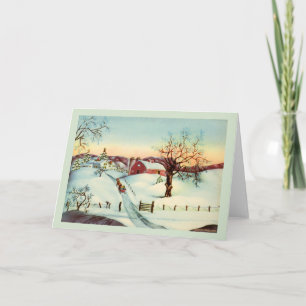 Vintage-kerstkaart Feestdagen Kaart