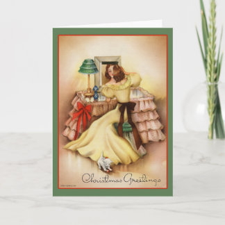 Vintage-kerstkaart Feestdagen Kaart