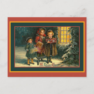 Vintage kerstkaart feestdagenkaart