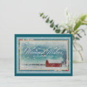 Vintage-kerstkaart Feestdagenkaart (Staand voorkant)