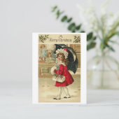 Vintage-kerstkaart Feestdagenkaart (Staand voorkant)