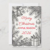 Vintage-kerstkaart Feestdagenkaart (Voorkant)