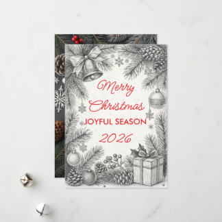 Vintage-kerstkaart Feestdagenkaart