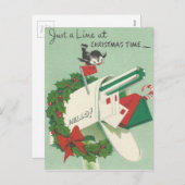 Vintage kerstkaart feestdagenkaart (Voorkant / Achterkant)