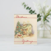 Vintage-kerstkaart Feestdagenkaart (Staand voorkant)