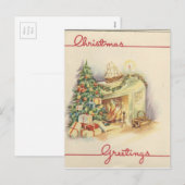 Vintage-kerstkaart Feestdagenkaart (Voorkant / Achterkant)