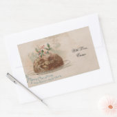 Vintage kerstkaart Funny Holly Pie Rechthoekige Sticker (Envelop)