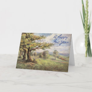 Vintage-kerstkaart   Gelukkig nieuwjaar Londen Feestdagen Kaart