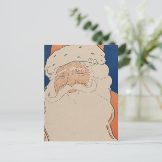 Vintage-kerstkaart | Happy Santa Feestdagenkaart (Staand voorkant)