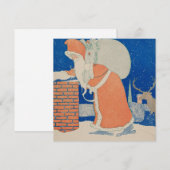 Vintage-kerstkaart | Happy Santa Feestdagenkaart (Voorkant / Achterkant)
