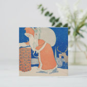 Vintage-kerstkaart | Happy Santa Feestdagenkaart (Staand voorkant)