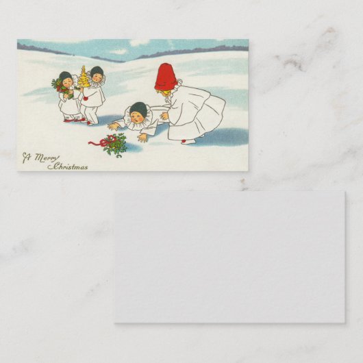 Vintage kerstkaart informatiekaartje (Voorkant / Achterkant)