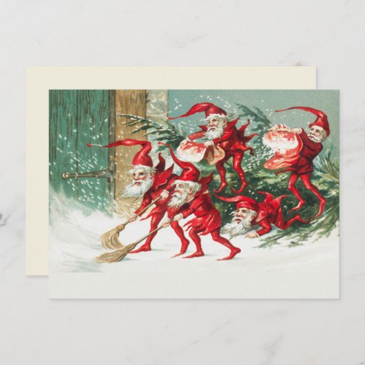 Vintage kerstkaart informatiekaartje (Voorkant / Achterkant)