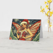 Vintage-kerstkaart Kaart (Gele Bloem)