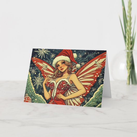 Vintage-kerstkaart Kaart (Voorkant)