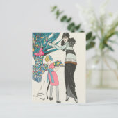 Vintage-kerstkaart | Kerstboom Feestdagenkaart (Staand voorkant)