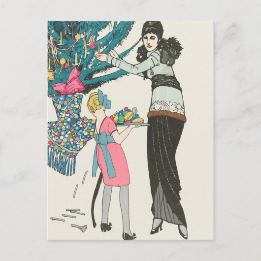 Vintage-kerstkaart | Kerstboom Feestdagenkaart (Voorkant)