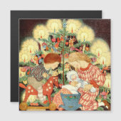 Vintage-kerstkaart | Kerstboomkinderen (Voorkant / Achterkant)