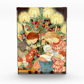 Vintage-kerstkaart | Kerstboomkinderen Fotoblokken (Voorkant)