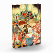 Vintage-kerstkaart | Kerstboomkinderen Fotoblokken (Links)