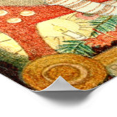 Vintage-kerstkaart | Kerstboomkinderen Poster (Hoek)